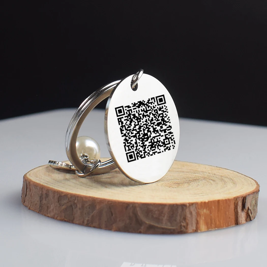 Personalized Music Code Keychain with Engraved QR Code