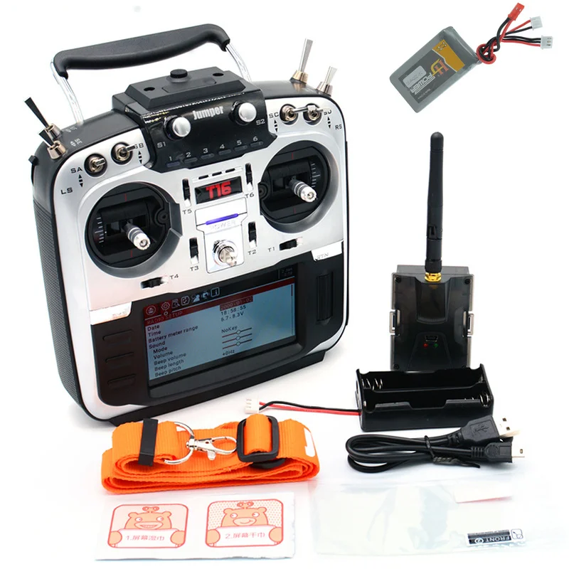 

Jumper T16 2.4G 16CH Open Source Multi-protocol Transmitter JP4-in-1 Module 4.3 inch LCD for RC Helicopter FPV Drone RC Remote