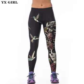 

2020 3D Print Sporting Leggings Women Skull Girl Birds Printed Fitness Leggings Workout Clothes For Women drop shipping