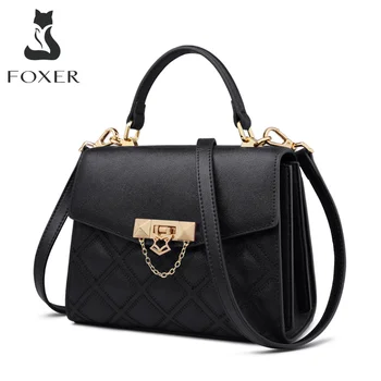 

FOXER Lady Cow Leather Fall Winter Bag Women Shoulder Bag Female Luxury Brand Top Handle Bags Simple Outdoor Purse for Girl