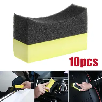 

10pcs Multifunctional Car Wheels Brush Tire Hub Waxing Sponge Cleaner Polishing Brush Interior Cleaning Tools Auto Accessories