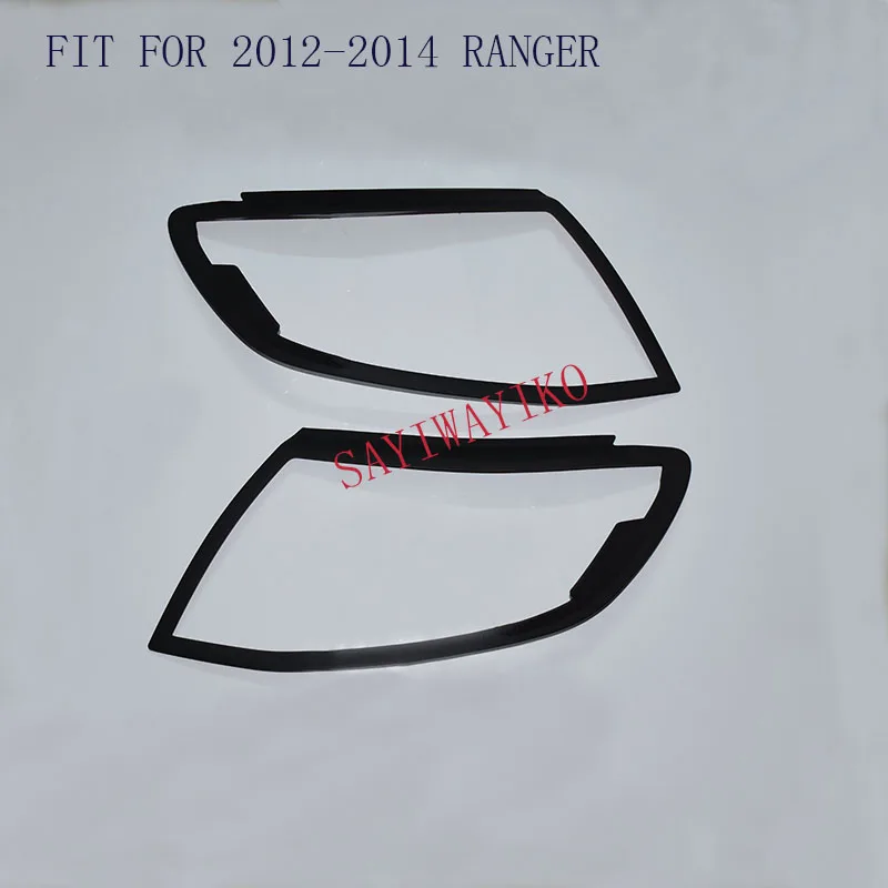

FIT for ford ranger accessories ABS black lights covers trim for T6 2012- 2014 car styling lamp cover