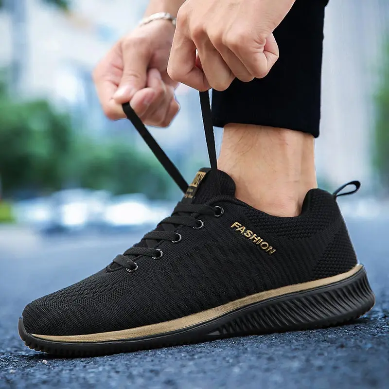 

Men's Brand Casual Shoes 2019 new fashion Breathable Soft Sneakers High Quality Mesh Summer Flying Fabric Casual Shoes