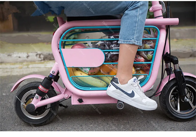 Electric Scooter for Girl Two Wheels Electric Scooters 48V 580W Portable WhitePink Mini Electric Bike For Kids Adults (2)