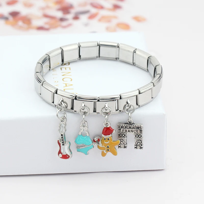 Sweet Girls Bracelet en acier inoxydable Mignon Punk Cool Bracelet italien