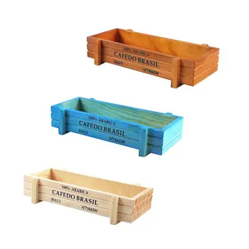 

Vintage Wooden Succulent Wooden Box Ornaments For Household Rectangular Succulent Flower Pots,