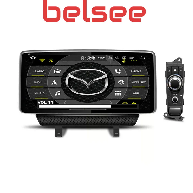 Belsee 10,2" Android 9,0 Авто Радио стерео Мультимедиа gps навигация для Mazda 2 CX-3 Ram 4+ 64g DSP