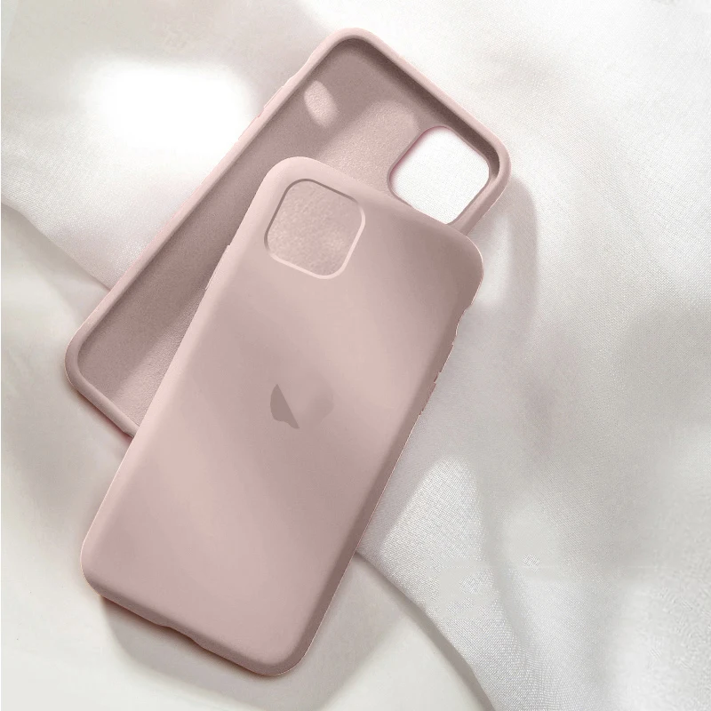 Официальный силиконовый чехол для iPhone 11 Pro AMX с логотипом, полный Чехол для iPhone X 7 8 6 6S Plus XR XS AMX чехол s - Цвет: Sand pink