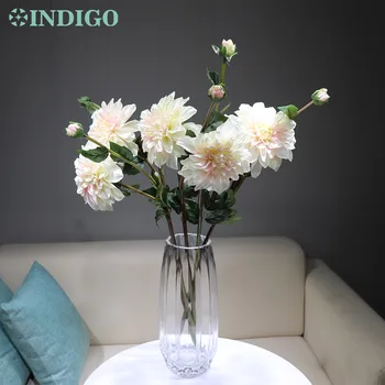 

INDIGO -5pcs Pink Dahlia Spray Big Daisy Gerbera Wedding Table Flower Artificial Flower Floral Event Party Flower Decoration