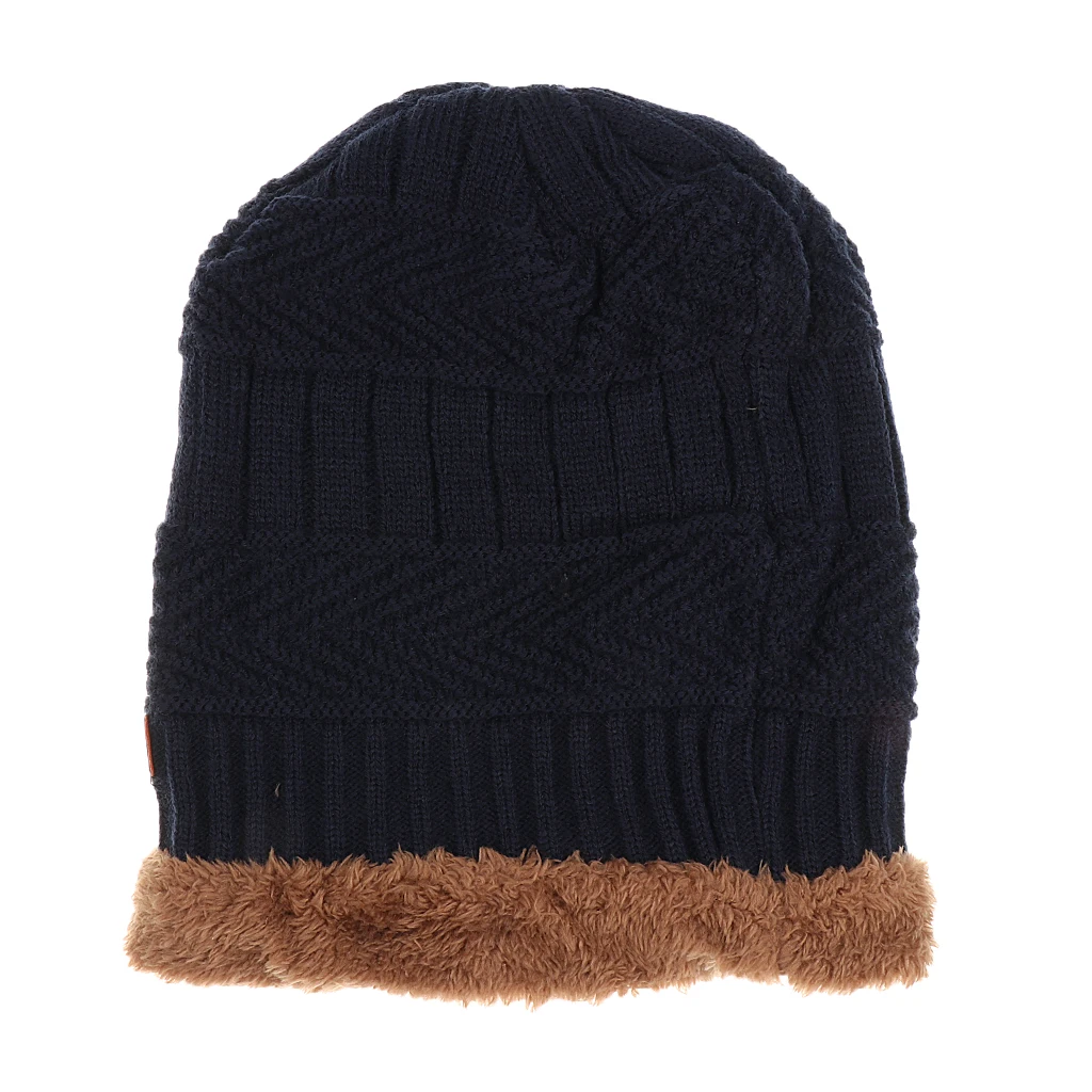 2PCS Men's Women's 2 Sided Beanie Winter Warm Knit Ski Knitted Scarf Hat Windproof Couple Hat Slouchy Hats with Pom Scarves