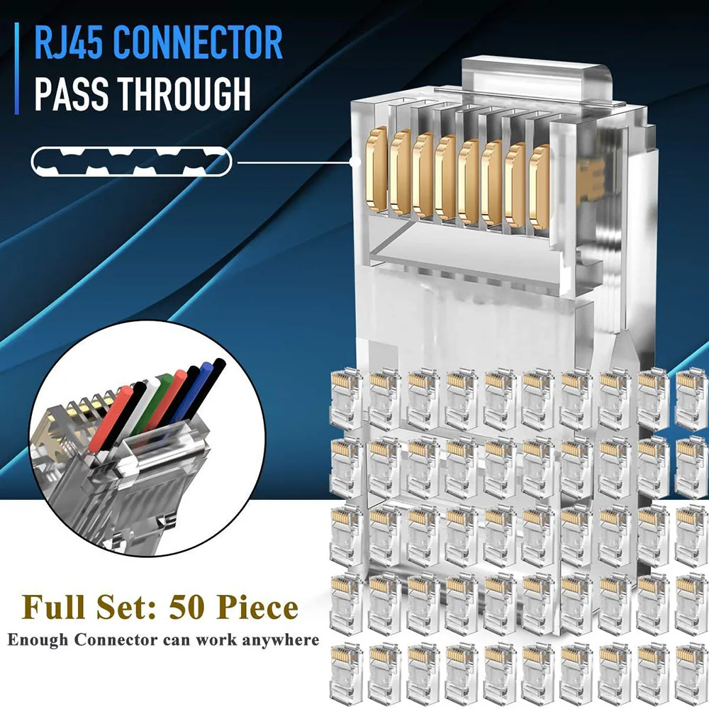 RJ45 네트워크 케이블 크림퍼 래칫 도구, 압착 와이어 네트워크 플라이어, Cat6 커넥터 포함, 3 목적 테스터, 8P6P4P