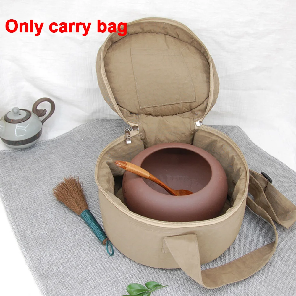 

Singing Bowl Round Waterproof Storage Thicken Accessories Canvas Zipper Closure With Handle Carry Bag Adjustable Strap Portable