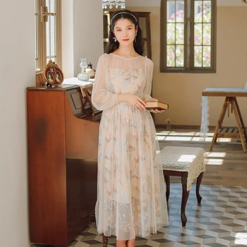 

Full Sleeve Women dress Summer Mesh Dresses Design And Color TS012521