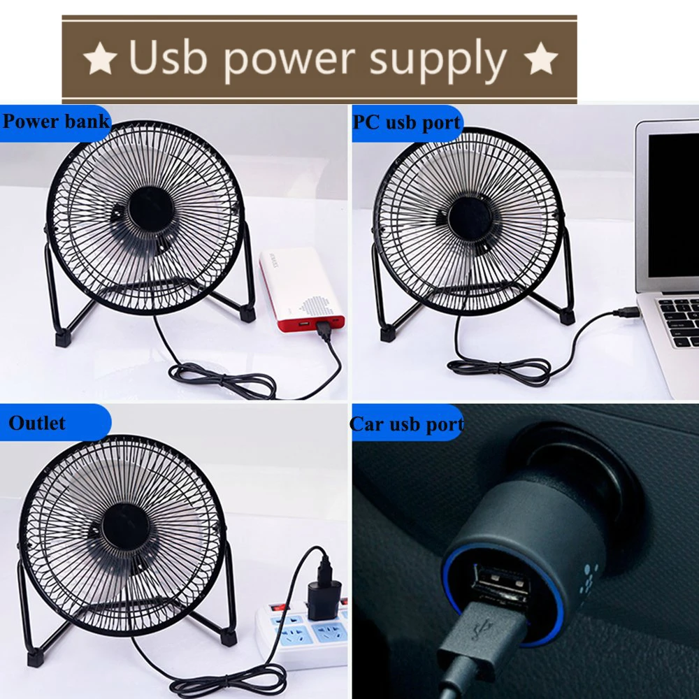 Настольный мини-вентилятор металлическое лезвие USB Порты и разъёмы 4 дюйма студенческого общежития офисные вечерние светодиодные часы подарки дропшиппинг охлаждающими вентиляторами