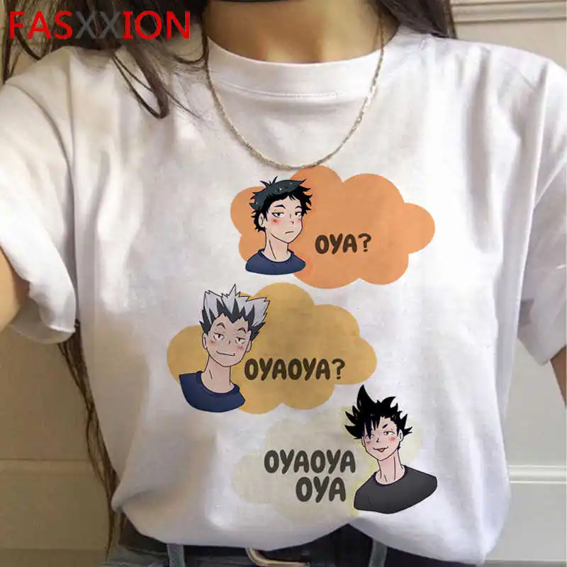 Футболка Oya Haikyuu Karasuno Fly High для мужчин и женщин милая одежда пар в стиле Харадзюку