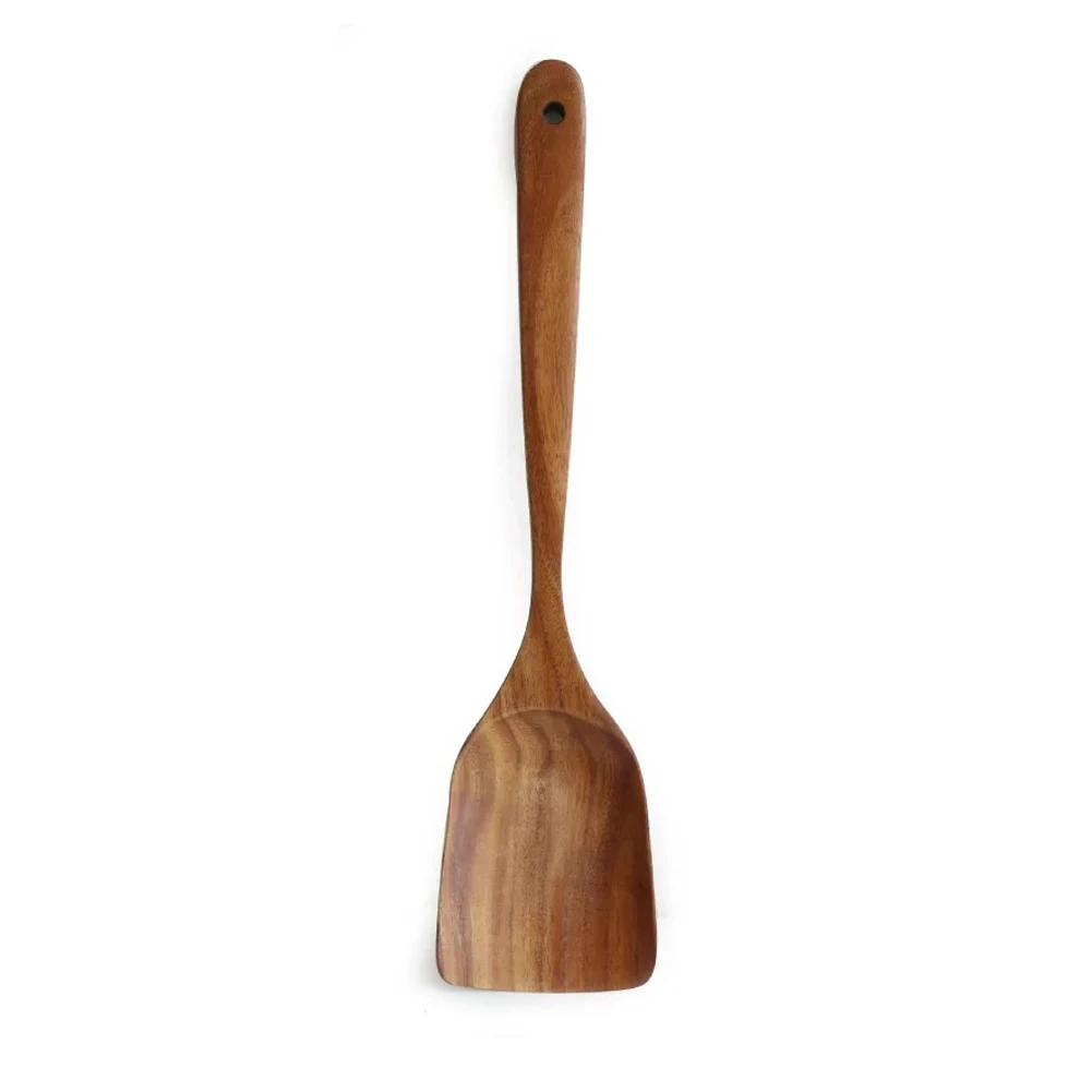 Кухонная посуда, подвесная ложка, легкая кухонная утварь, прочная деревянная лопатка для супа - Цвет: 1