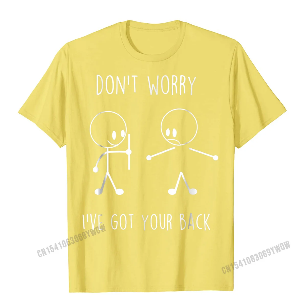  Funny Tops T Shirt Designer Short Sleeve Men's T-Shirt TpicOriginaltitle Funny Father Day Tops Shirts Round Collar Dont Worry Ive Got Your Back Funny Stick Figure Tshirt__1213 yellow