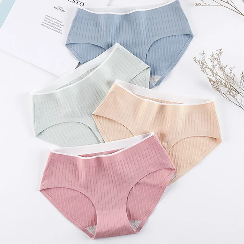 New Arrival Womens Solid Cotton Panties Honeycomb Antibacterial No Trace Soft Comfortable Brief Underwear Low-Rise Panty -DSA | Женская