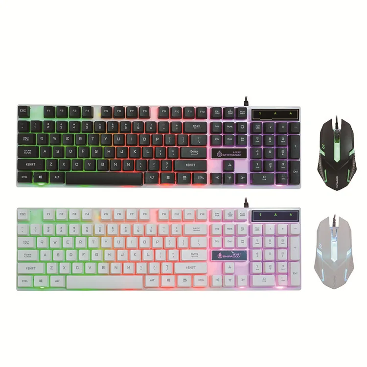 

Eighteen Crossing D280 Keyboard And Mouse Set Internet Cafe Lol Game Waterproof DIY Installed Shining Keyboard And Mouse Kit