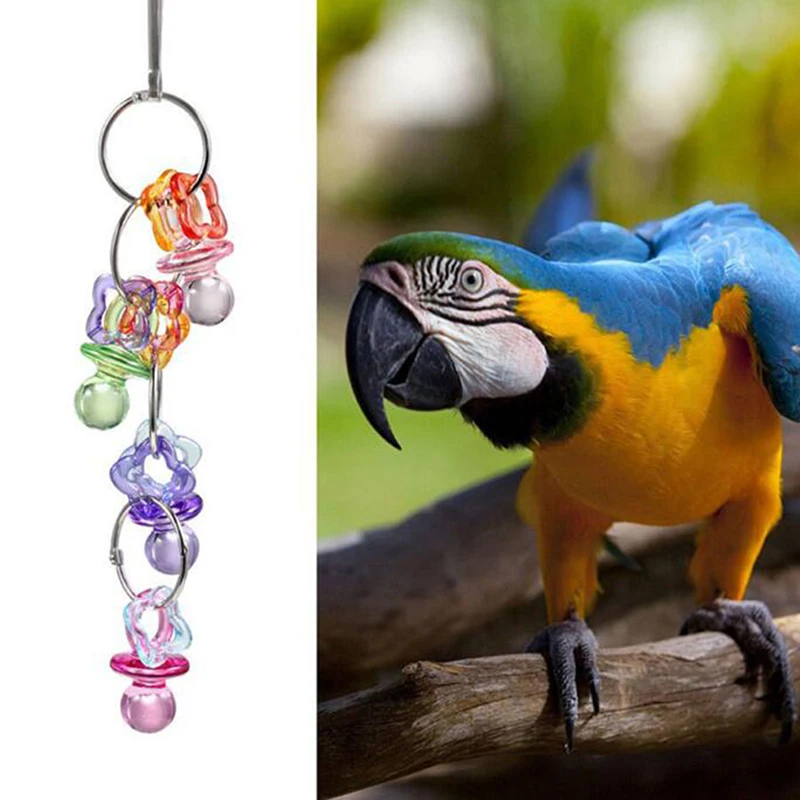 Игрушки для птиц принадлежности игрушечные попугаи круглые бусины форма Попугай Игрушка акрил нашест для птиц Жевательная стойка игрушки