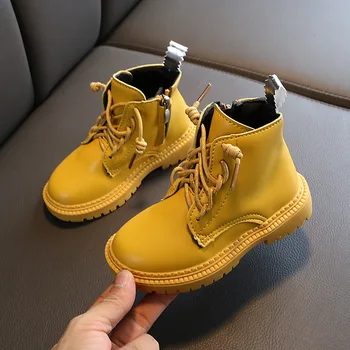 

New Children Kids Girls Shoes Winter For Martin Catamite Short Leather Boots Soft Bottom Baby Student Shoe