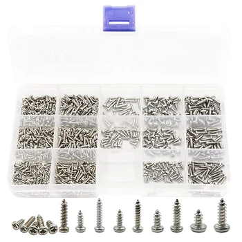 

AYHF-840Pcs 304 Stainless Steel Carbon Steel Pan Head Self-Tapping Sheetmetal Screw Assortment Kit