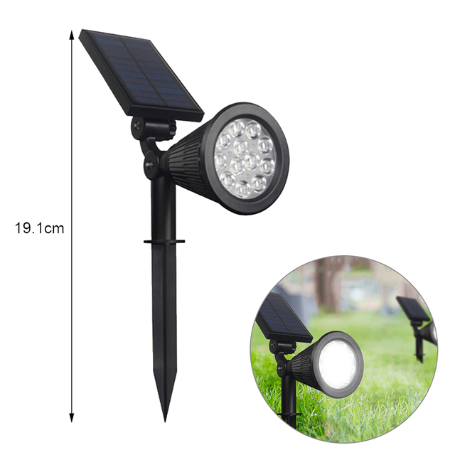 LED Solar Lawn Lamp12W Outdoor Garden Ground Spotlight Waterproof Inserting Floor Street Light RGB Landscape Decoration