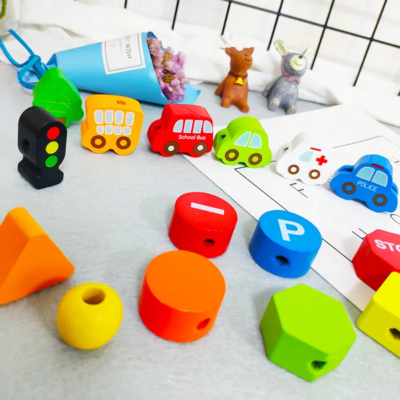 Развивающие игрушки chuan zhu для маленьких девочек 3-4-5 лет с нарезными элементами и бусинами для детей 2 или 2 лет