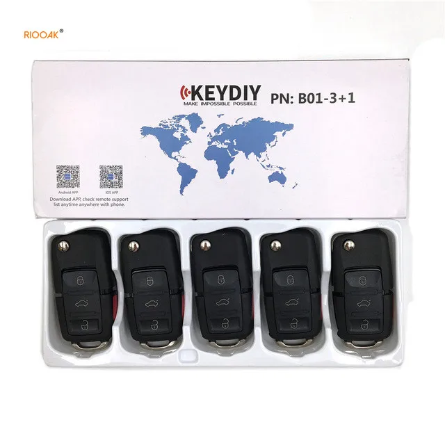 

5PCS KD B01-3+1 Remote Control Key 4 Button VW Style B Series For KD900/KD200/URG200 Keydiy Key Programmer Machine ford fusion