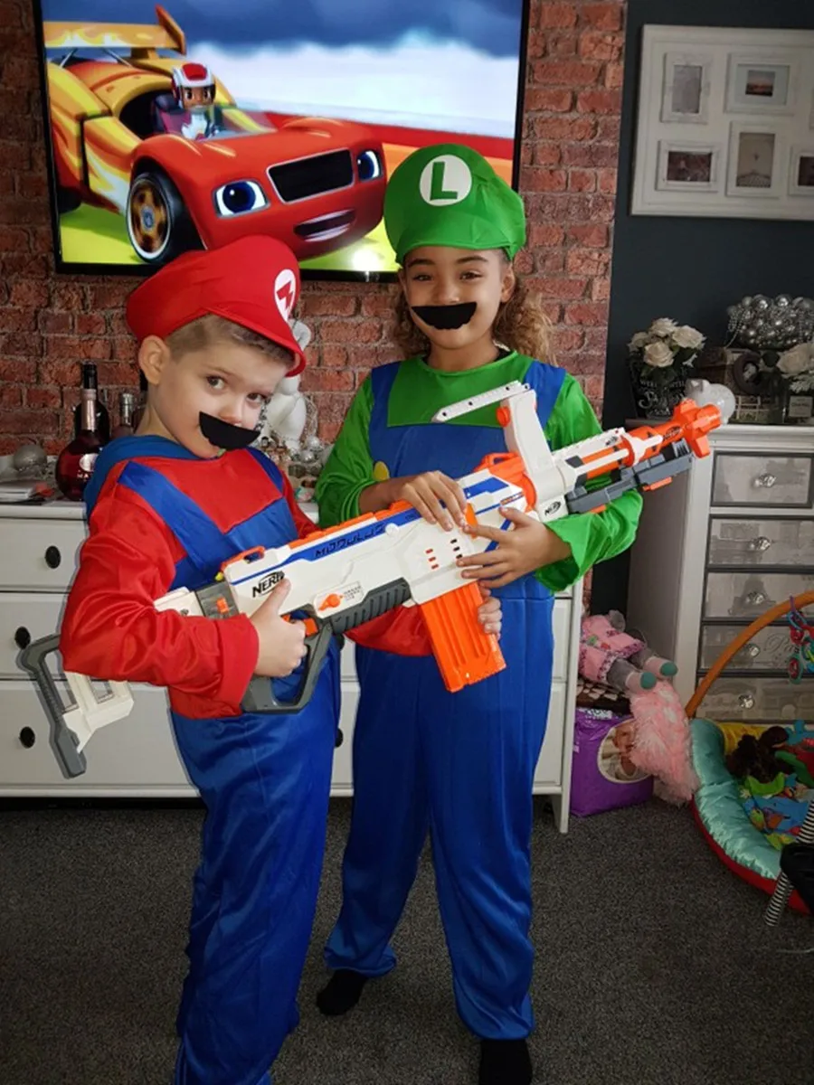 Birthday Super Brothers Luigi Cosplay Costume Kids Booys Funy Bros Plumber Fancy Costumes Dress cosplay jumpsuit,superhero cosplay costume,kids cosplay costume