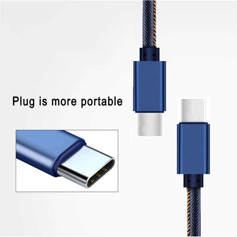 2.1A Быстрая зарядка ковбой данные кабельного USB синхронизации смартфон Универсальный зарядный провод для type-C