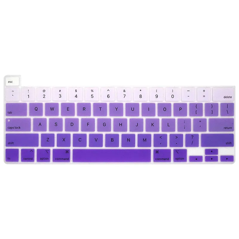 Ombre Purple HRH градиентные цвета радуги силиконовый чехол с английской клавиатурой для MacBook New Pro 16 дюймов Touch Bar и Touch ID A2141 - Цвет: Ombre Purple