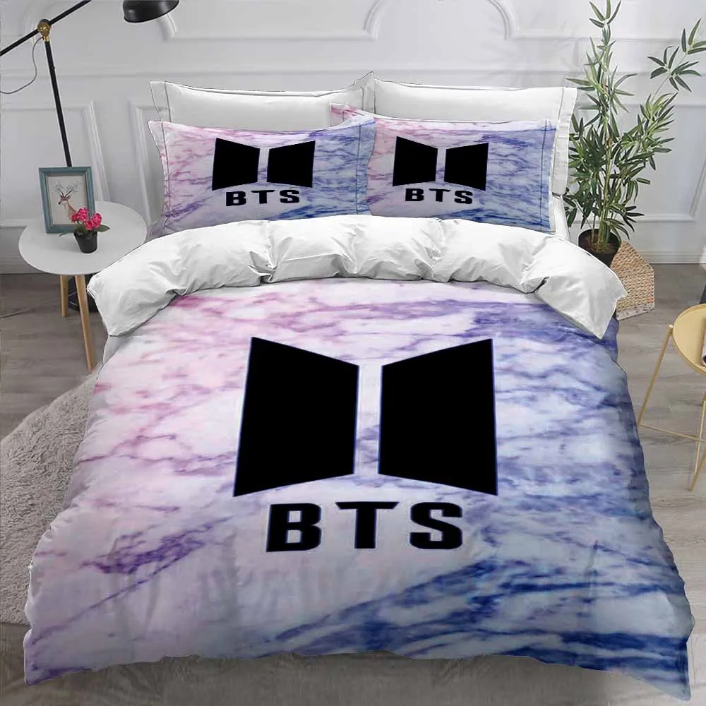 2/3 шт. Bangtan Boys Постельное белье постельное белье, простынь и наволочки) со звездочками пододеяльник комплекты Твин Полный Размеры - Цвет: BTS10