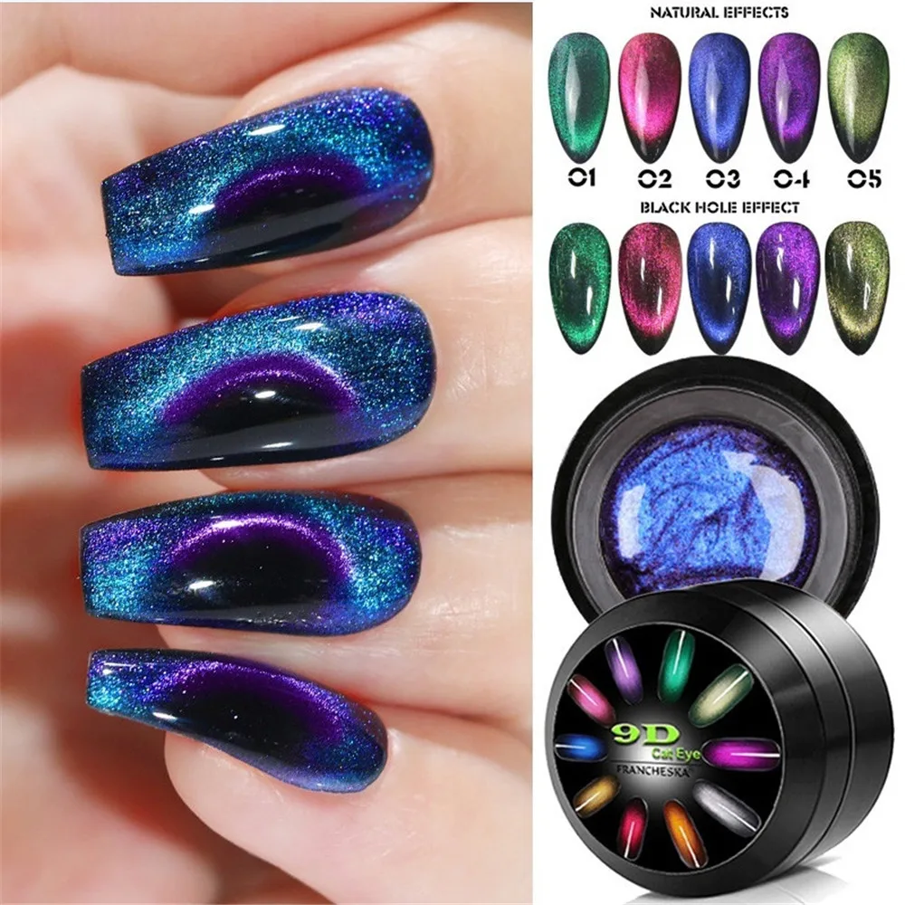 5 мл 9D Galaxy Cat Eyes светодиодный Гель-лак для ногтей Хамелеон для использования с магнитом УФ-лак для ногтей Дизайн ногтей Блестящий гель кошачий глаз УФ лак