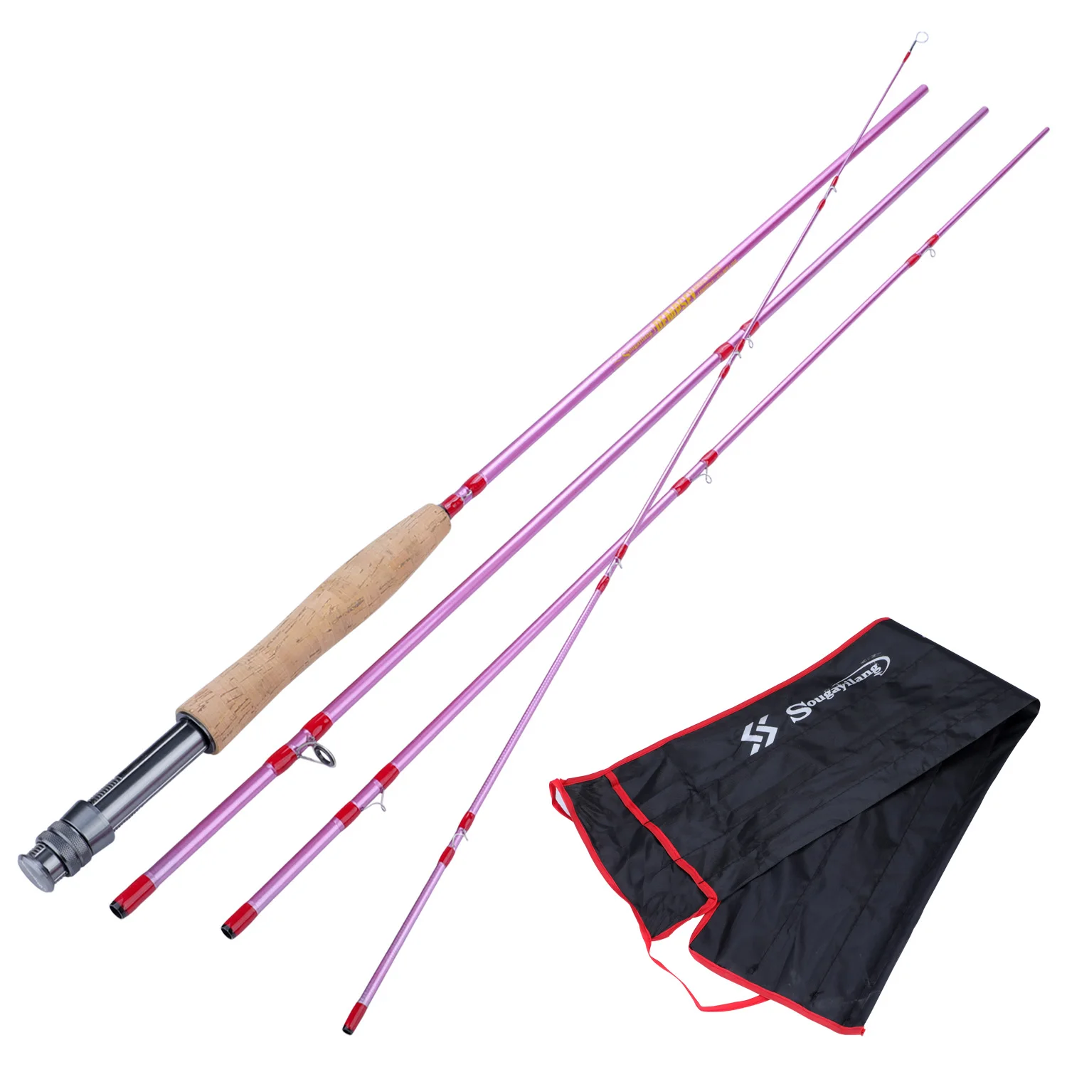 Sougayilang Fly Fishing Rod 5/6 Light Weight Travel Fly Rod Carbon