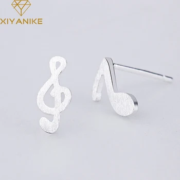 

XIYANIKE 925 Sterling Silver 2019 Hot Sale Simple Note Stud Earring For Women Creative Small Ear Hoops Wedding Irregular Jewelry