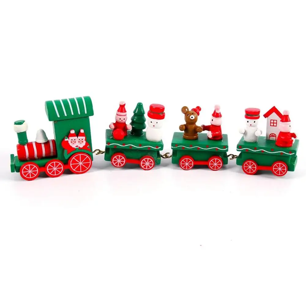 PATIMATE Christmas Wooden Train Merry Christmas Decorations For Home Christmas Ornaments Xmas Navidad Gift New Year - Цвет: Christmas Train 6