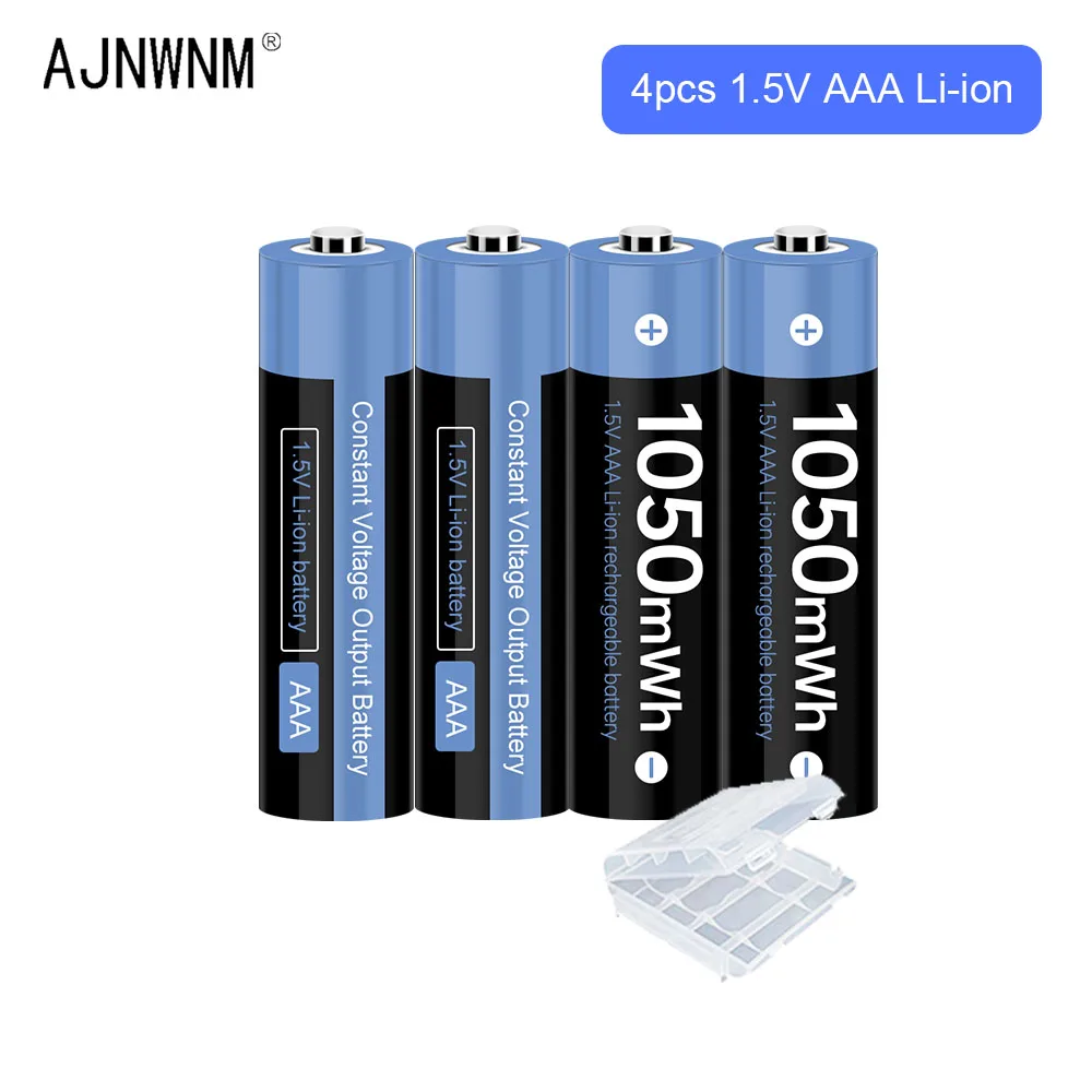 Оригинальный перезаряжаемый литий ионный аккумулятор AAA 1 5 в 1050 мАч с AA aaa зарядное