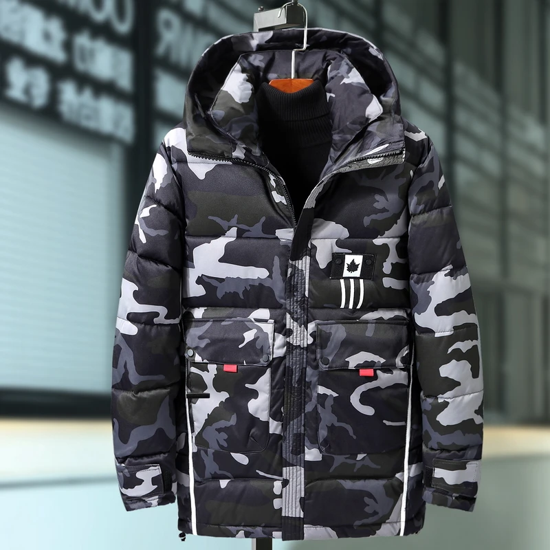 

new Winter Men Padded Clothes Extra Oversize Jackets Casual Hooded Thick Zipper camouflage Cotton Jacket plus size 3XL -9XL