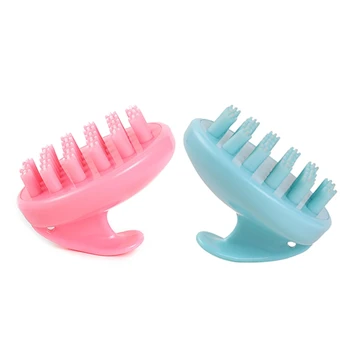 

Silicone Bristle Hair Scalp Massager Shampoo Brush Wet Dry Manual Head Massage Comb Scrubber Exfoliate Remove Dandruff Deep Clea
