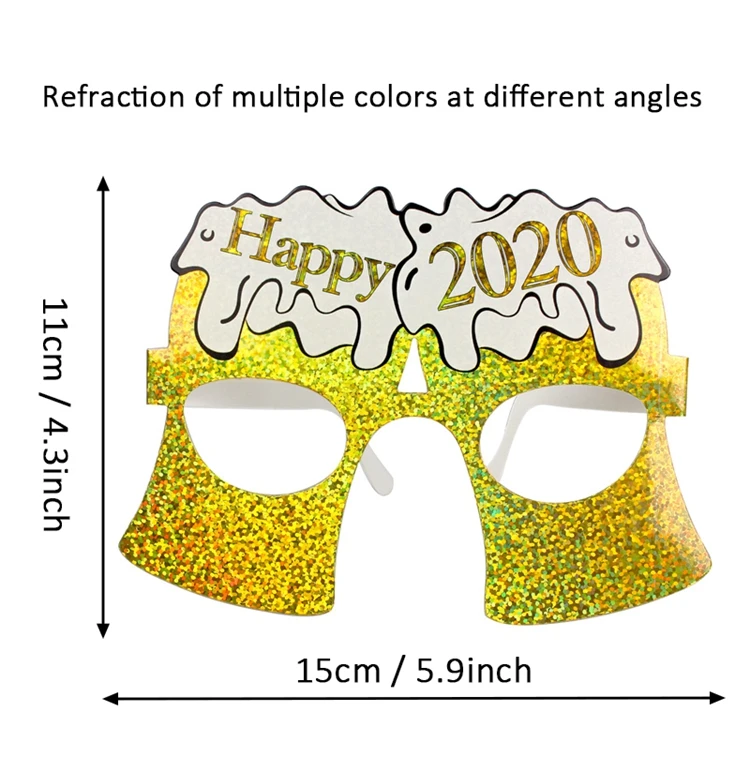 6 шт. Бумажные Очки для нового года, вечерние очки для выпускного, реквизиты для фотобудок, класс, фотобудка