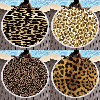 

Animals Tiger Fur Beach Towel Print With Tassel Microfiber Large Bath Towel Boho Summer Yoga Mat Throw Blanket Home Decor