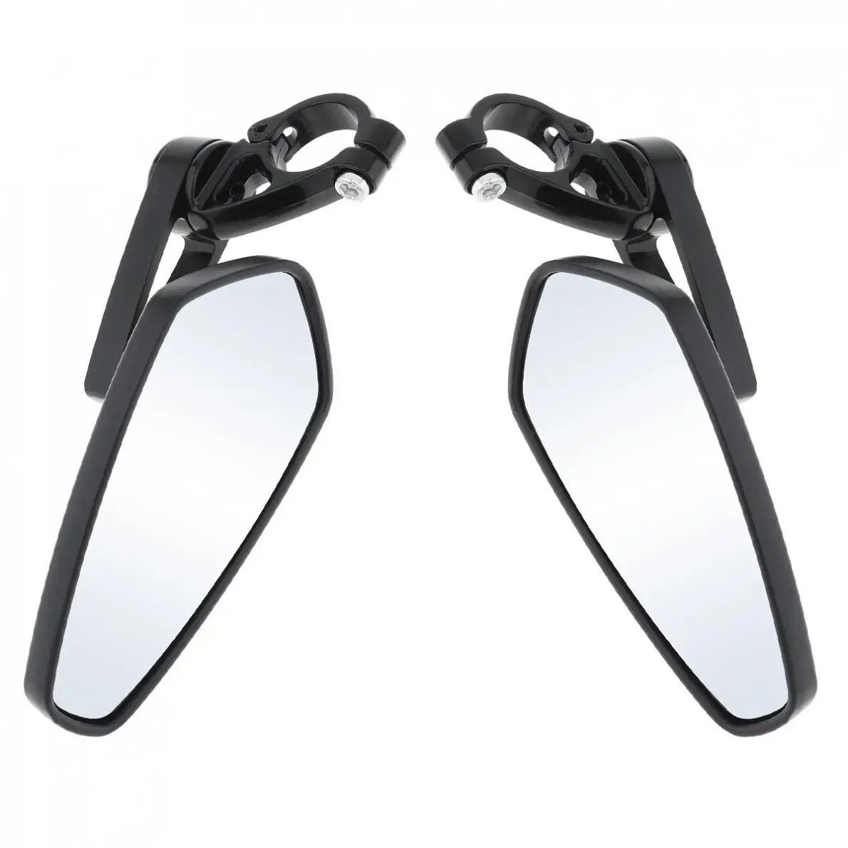 2pcs 15.2CM Black MZS Motorcycle Rearview Mirror Bar End Rear View Mirror Fit for Honda GROM MSX125 CB50 / Kawasaki / Yamaha