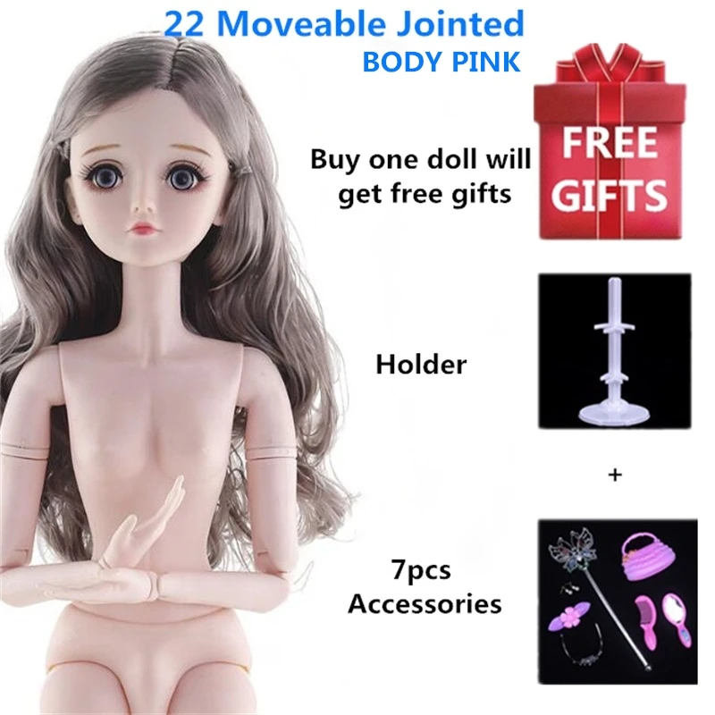 22 подвижных шарнирных 60 см 1/3 BJD куклы женские голые телесные и одежда модные