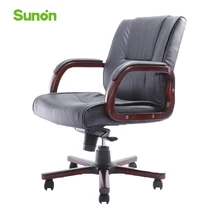 Sunon hot sell Adjustable Leather Ergonomic gaming Chair with medium back Natural wood computer Chairs Comfort XP skin SLE60KCX