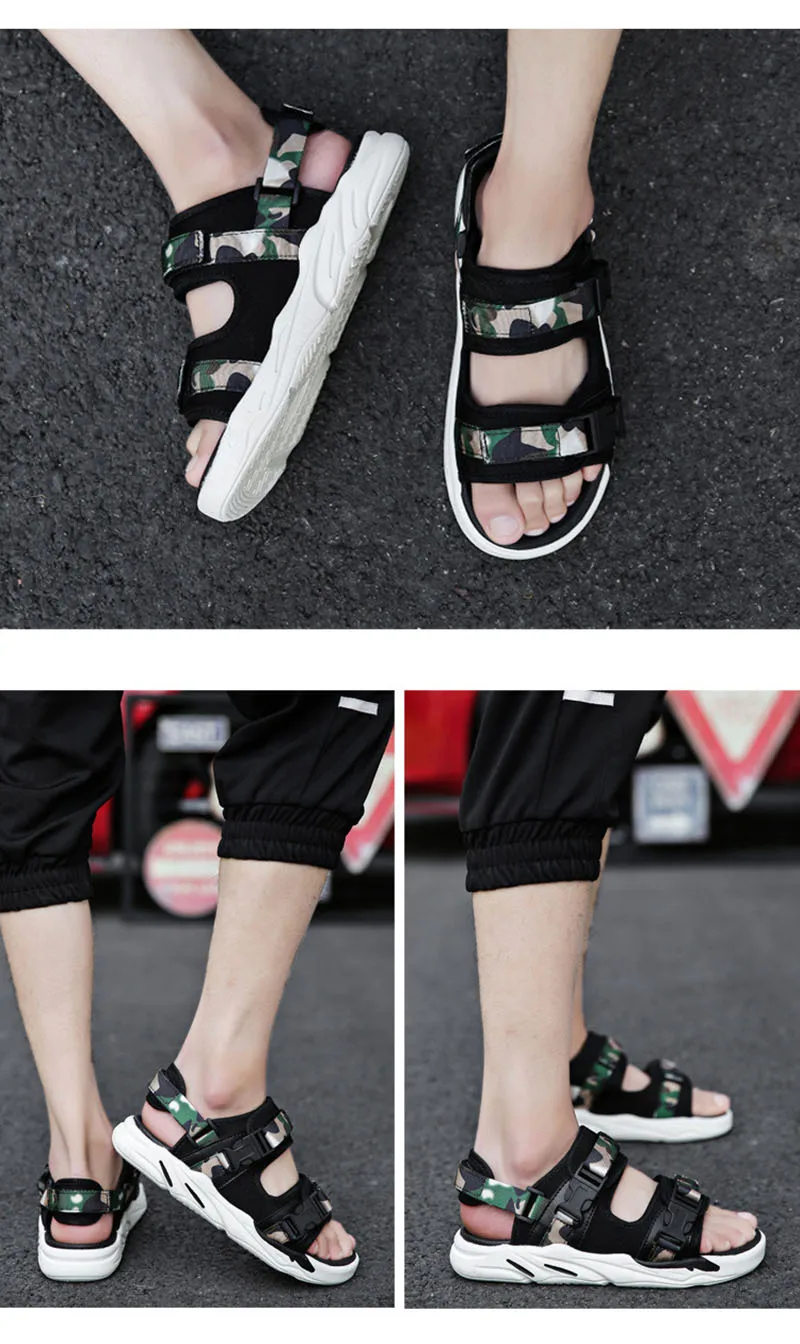 Summer Men Fashion Casual Sandals men Non-slip One-word Trend Outdoor Beach Sandals And Slippers Sandale Homme Sandalias