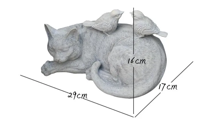 Две птицы, на котором может стоять сна кошка украшение сада статуя открытый животных Скульптура для дома, сада орнамент bahce aksesuatlari