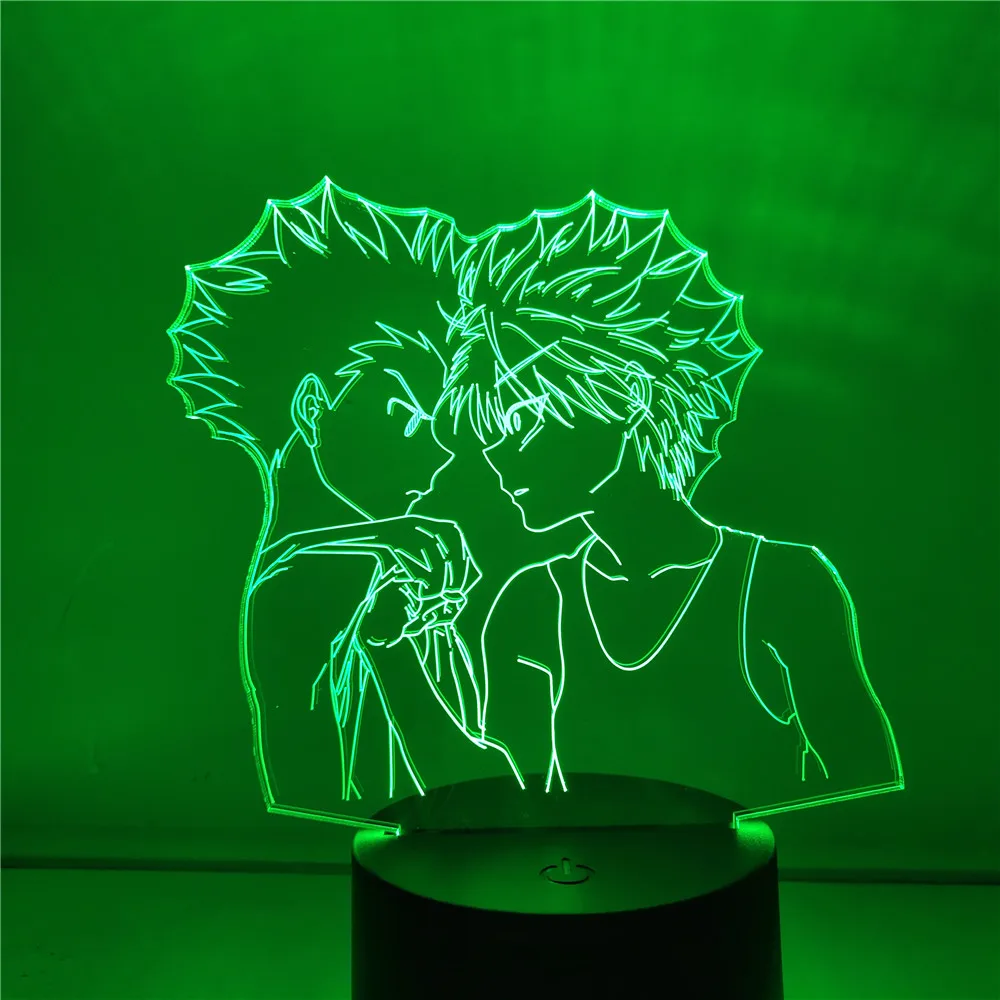 3D лампа Hunter X Freecs и Killua СВЕТОДИОДНЫЙ Ночник светильник Аниме фигурки Lampara HXH