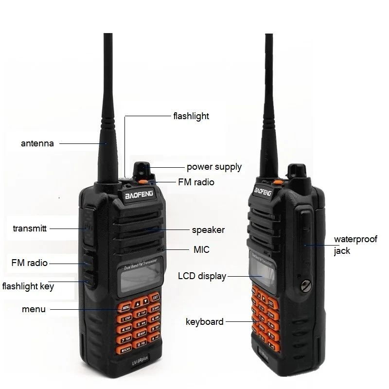 Портативная рация BAOFENG UV 9R PLUS 10 Вт усовершенствованная радиопередатчик VHF UHF Marine Ham