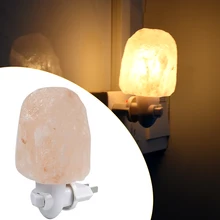 

Himalayan Natural Crystal Warm White Salt Lamp Bedside Night Light Plug and Play For Hallway Wall Light Decoration